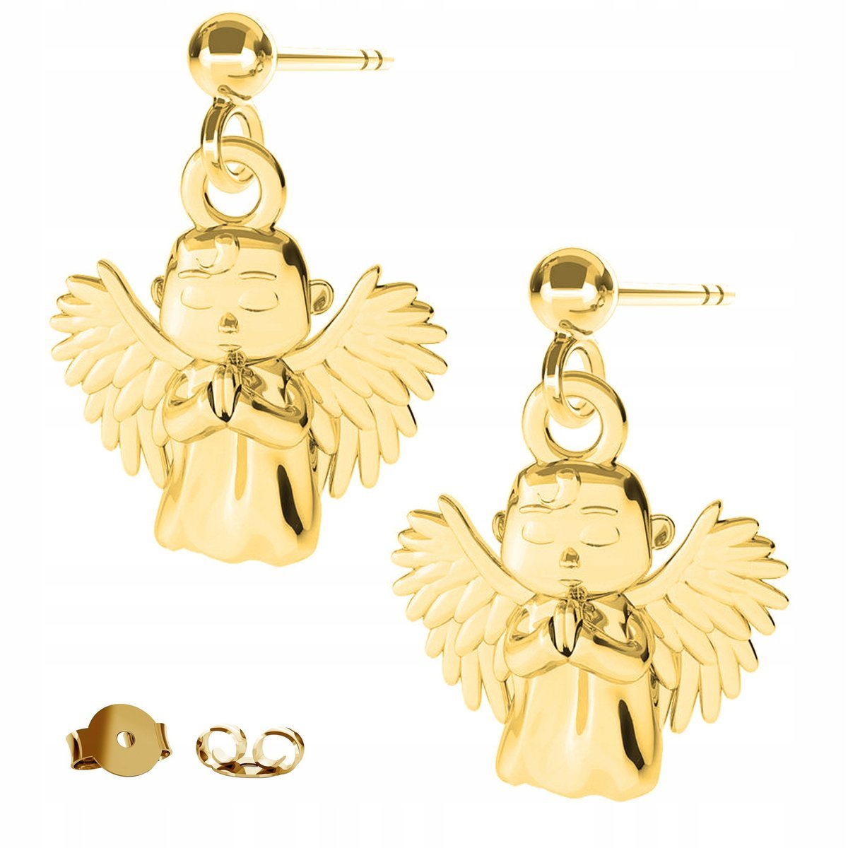 Kolczyki złote Anioł Aniołek 925
