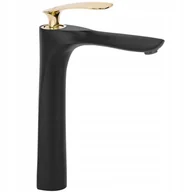 Baterie umywalkowe - Rea Bateria umywalkowa Orbit Black Gold Wysoka B2055 - miniaturka - grafika 1
