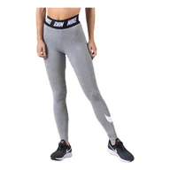 Legginsy - Nike damskie wysokie legginsy sportowe klub, dk szary wrzosowy / (biały), 2XL - miniaturka - grafika 1
