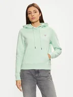 Bluzy damskie - Guess Jeans Bluza W4YQ04 KC811 Zielony Regular Fit - miniaturka - grafika 1