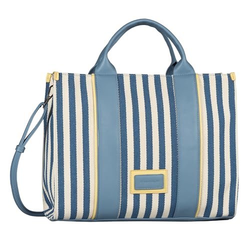 TOM TAILOR Malie damska torba na ramię Shopper z zamkiem błyskawicznym, duża, niebieska, niebieski, moda