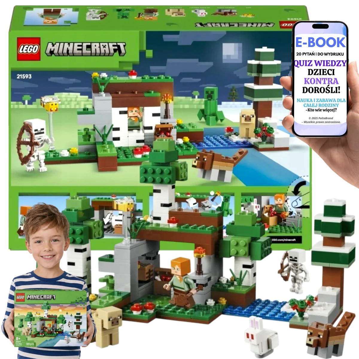 LEGO MINECRAFT DLA CHŁOPCA Przetrwanie pierwszej nocy na Mikołajki i Boże 21593
