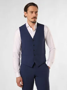 Finshley & Harding London Męska kamizelka modułowa - Wesdon Mężczyźni Slim Fit Sztuczne włókno niebieski jednolity, 42 - Kamizelki męskie - miniaturka - grafika 1