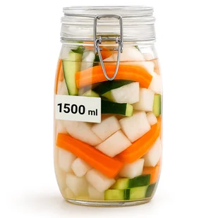 Słoik Szklany 1.5L na Miód Przetwory Makaron Kawę Hermetyczny Słój z Klamrą - Pojemniki kuchenne Słoik Szklany 1.5L na Miód Przetwory Makaron Kawę Hermetyczny Słój z Klamrą - Pojemniki kuchenne - miniaturka - grafika 1