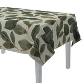 Obrusy i serwetki - Dekoria Obrus prostokątny brązowo-pomarańczowe liście na szarym lnianym tle 130 × 130 cm Abigail 420-143-17 - miniaturka - grafika 1