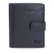 Portfele - Pepe Jeans Pionowy portfel z zapięciem na zatrzask, niebieski 8,5x10,5x1 cm Skóra by Joumma Bags, Niebieski, Talla única, Pionowy portfel na zatrzask - miniaturka - grafika 1