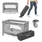 Łóżeczka i kojce - Łóżeczko turystyczne Kidnort 68 x 128 odcienie szarości i srebra - miniaturka - grafika 1