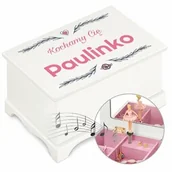 Pozytywki dla dzieci - Szkatułka drewniana z pozytywką i nadrukiem dla dziewczynki na imieniny - miniaturka - grafika 1