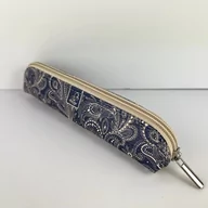 Piórniki - Etui saszetka piórnik mini paisley beż-denim - miniaturka - grafika 1