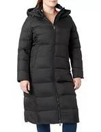 Płaszcze damskie - Tommy Hilfiger Kobiety Global Stripe Down Maxi Płaszcz, Czarny, XS - miniaturka - grafika 1