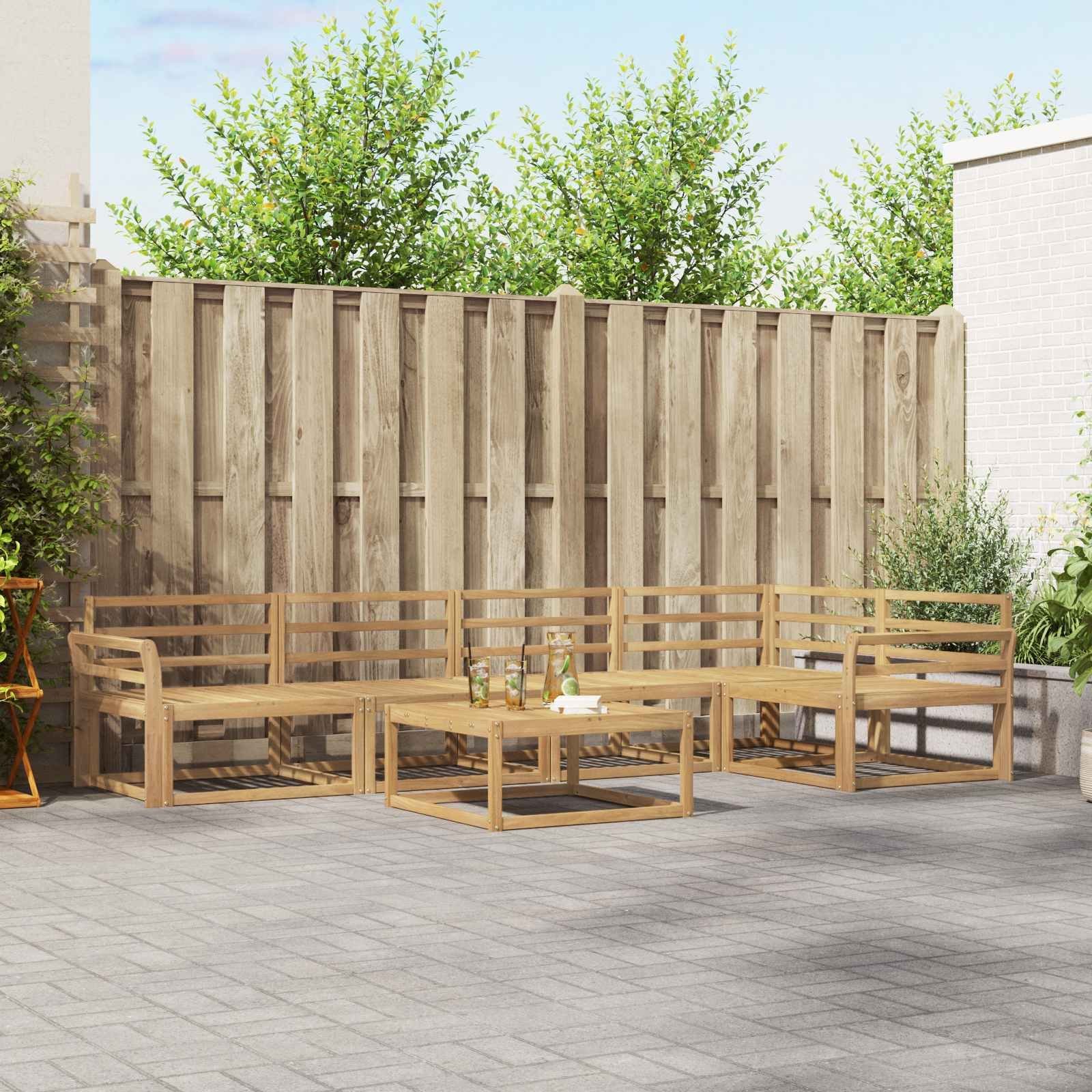 vidaXL Zestaw sof na zewnątrz 6 pcs Biały 79 x 79 x 37 cm