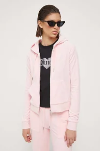 Juicy Couture bluza Robertson damska kolor różowy z kapturem gładka - Bluzy damskie - miniaturka - grafika 1