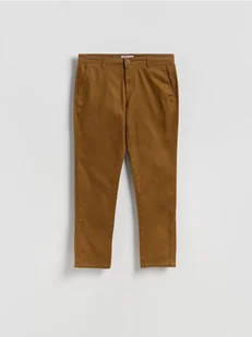 Reserved - Bawełniane spodnie chino slim - brązowy - Spodnie męskie - miniaturka - grafika 1