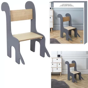 Krzesło dziecięce Dino szary/naturalny - Krzesełka i taborety dla dzieci - miniaturka - grafika 2