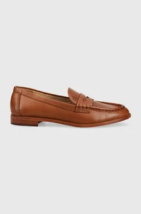 Lauren Ralph Lauren mokasyny skórzane Wynnie damskie kolor brązowy na płaskim obcasie 802875318002 - Półbuty damskie - miniaturka - grafika 1