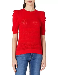 Morgan Damski sweter Maille Ajourée Col Rond Mlilou, pomarańczowy, S Krótki - Swetry damskie - miniaturka - grafika 1