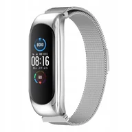 Akcesoria do smartwatchy - Bransoleta Pasek Opaska Do Xiaomi MI Band 3 4 Stalowa Magnes Srebrna - miniaturka - grafika 1