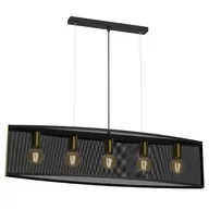 Lampy sufitowe - Luminex Tear 4153 lampa wisząca zwis 5x60W E27 czarna/złota - miniaturka - grafika 1