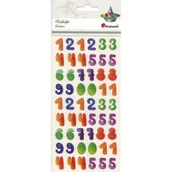Zeszyty szkolne - Naklejki wypukłe cyfry ombre mix kolorów 54 szt - miniaturka - grafika 1