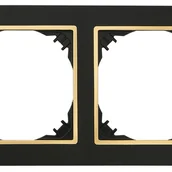 Klawisze i ramki - Elektro-Plast Ramka podwójna Czarny złoty VESTRA - miniaturka - grafika 1