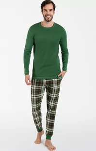 Piżama męska z długim rękawem i długą nogawką zielona Seward BIS, Kolor zielony-kratka, Rozmiar S, Italian Fashion - Intymna - Piżamy męskie - miniaturka - grafika 1