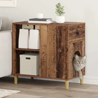 Legowiska dla kotów - vidaXL Koty Dom Stare drewno 72 x 42.5 x 70 cm Materiał z drewna pochodnego - miniaturka - grafika 1