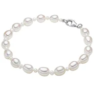 Bransoletki - Valero Pearls Bransoletka z pereł srebro wysokiej próby Perła hodowlana słodkowodna srebrny Bransoletki 1 ct Damski - miniaturka - grafika 1