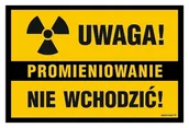 Akcesoria BHP - Uwaga Promieniowanie Nie wchodzić 300X200 NAKLEJKA LIBRES POLSKA SP - miniaturka - grafika 1