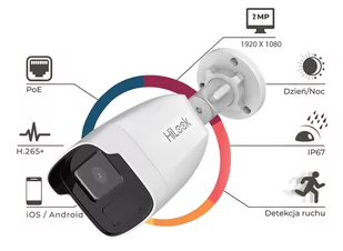 Kamera do monitoringu IP HiLook IPCAM-B2-50IR 2Mpx Aplikacja IR50 PoE - Kamery IP - miniaturka - grafika 2