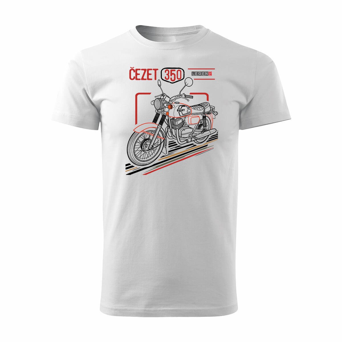 Koszulka z motocyklem na motor Cezet Cezeta 350 męska biała REGULAR-XXL