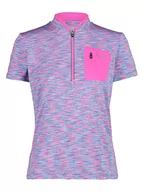 Koszulki sportowe damskie - CMP Koszulka kolarska w kolorze niebiesko-różowym - miniaturka - grafika 1
