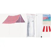 Parasole ogrodowe - NAMIOT ZADASZENIE ŻAGIEL PRZECIWSŁONECZNY Z SŁUPKAMI 3X1,7M CZERWONY - miniaturka - grafika 1