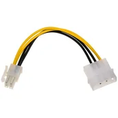 Kable komputerowe i do monitorów - Molex Kabel zasilający Akyga AK-CA-12 ( P4 F-M PVC 0,15m czarno-żółty ) KABAKGZAW0005 [5273286] - miniaturka - grafika 1