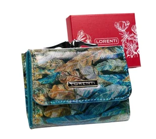 Portfel Damski Skórzany LORENTI Skóra Licowa Lakierowany Mały Z Klamrą RFID 55287-HYM ZIELONY 9,5 x 7,5 x 3 [cm] - Portfele - miniaturka - grafika 1