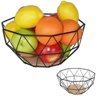 Kosze na owoce - Vilde Koszyk na owoce i warzywa kosz metalowy czarny miska loft 26 cm O-229018 + O-229018 - miniaturka - grafika 1