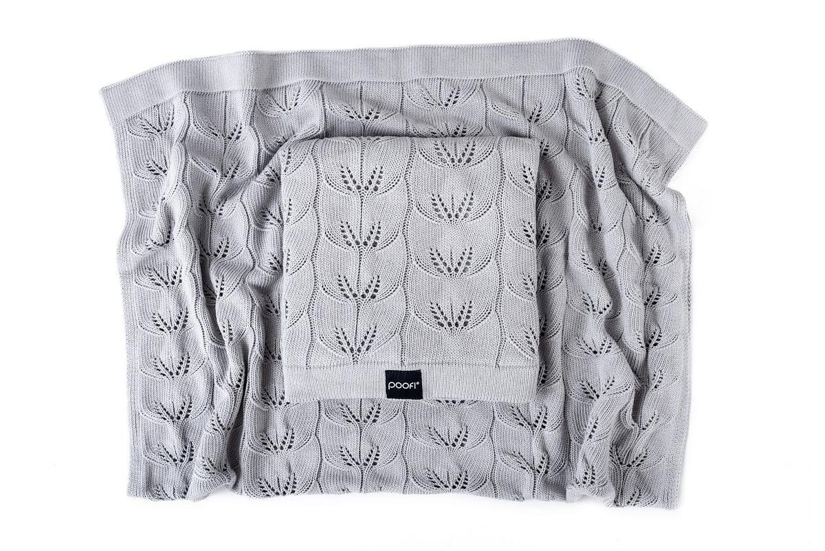 POOFI Kocyk bambusowy Milano kolor: jasny szary