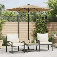 Parasole ogrodowe - Parasol ogrodowy z LED, stalowy słupek, brązowy, 223x223x213 cm - miniaturka - grafika 1