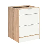 Szafki kuchenne - Szafka kuchenna z szufladami, Vanessa, 60x56x81 cm, biel, dąb sonoma, połysk - miniaturka - grafika 1
