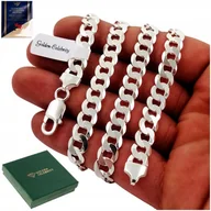 Łańcuszki - Gruby Męski Łańcuszek Srebrny 925 Szeroki Na Prezent Dla Męża + Dedykacja - miniaturka - grafika 1