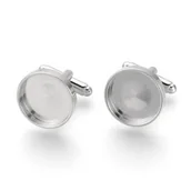 Spinki do mankietów i krawatów - [31730b] Bazy spinek do mankietów na kaboszon 16mm w II GATUNKU - miniaturka - grafika 1