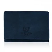 Portfele - Granatowy skórzany portfel damski paolo peruzzi - miniaturka - grafika 1