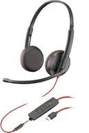 Słuchawki - POLY Stereofoniczny zestaw słuchawkowy USB-C Blackwire C3225 - miniaturka - grafika 1