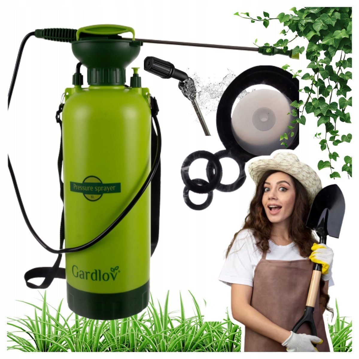 Spryskiwacz sadowniczy teleskopowy 8l profesjonalny rozpylacz 140cm gardlov