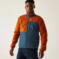 Bluzy sportowe męskie - Regatta Polar męski hybrydowy rozsuwany Frankie Borg Brązowy, Rozmiar: 3XL - miniaturka - grafika 1