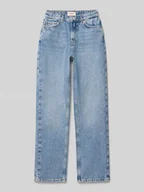 Spodnie i spodenki dla dziewczynek - Jeansy o kroju straight fit z czystej bawełny model ‘AUTHENTIC’ - miniaturka - grafika 1