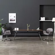 Krzesła - vidaXL Obrotowe krzesło do jadalni, szare, tapicerowane tkaniną - miniaturka - grafika 1