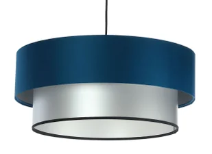 Srebrno-granatowa lampa wisząca z abażurem - 6X S416 Bodi - Lampy stojące - miniaturka - grafika 1
