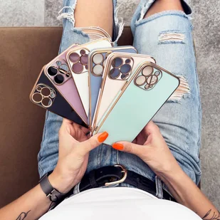 Lighting Color Case etui do iPhone 12 Pro Max żelowy pokrowiec ze złotą ramką miętowy - Etui i futerały do telefonów - miniaturka - grafika 8