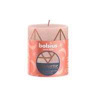 Woda - Bolsius Świeca pieńkowa rustic Silhouette 80/68 Mglisty Róż + choinki - miniaturka - grafika 1