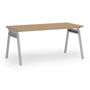 Biurko PRIMO SIGMA, 1600 x 800 mm, podstawa szara, buk - Biurka - miniaturka - grafika 1